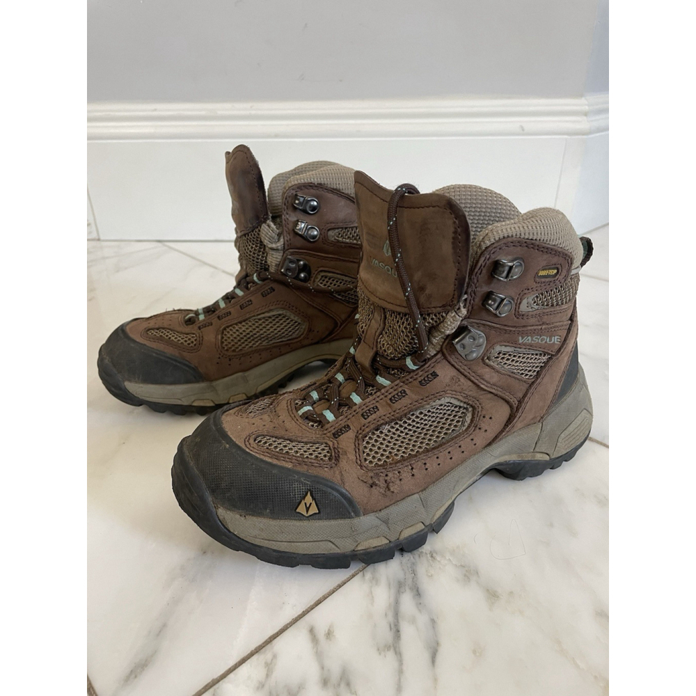 Vasque Womens Brown Leather Goretex Mid Rise Leather Hiking Boot Waterproof Sz 6